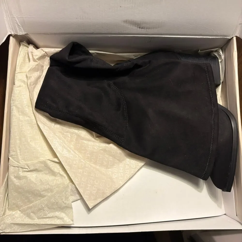 Marc Fisher Black Over-the-Knee Block Heel Boots